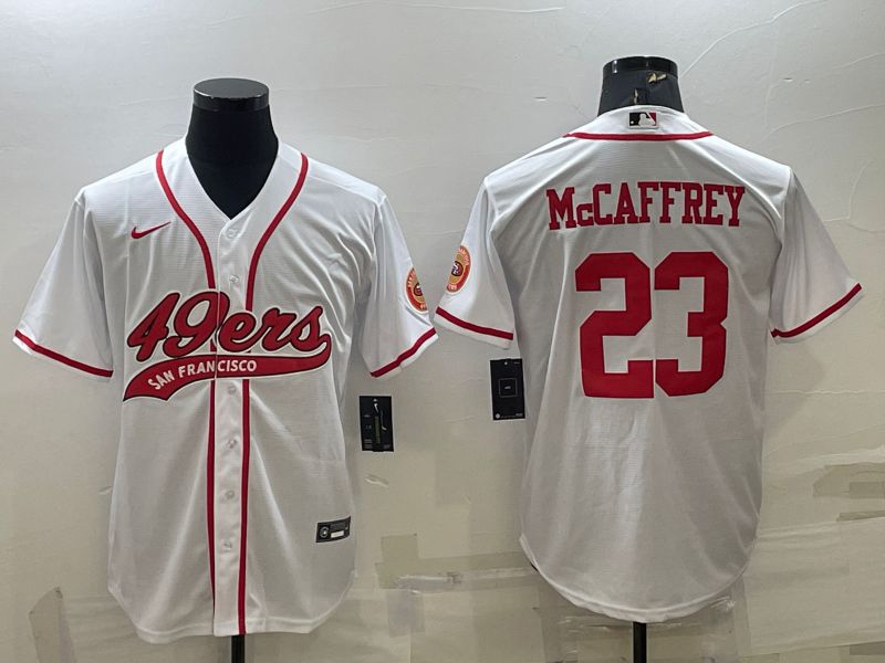Men San Francisco 49ers #23 Mccaffrey White 2022 Nike Co branded NFL Jersey